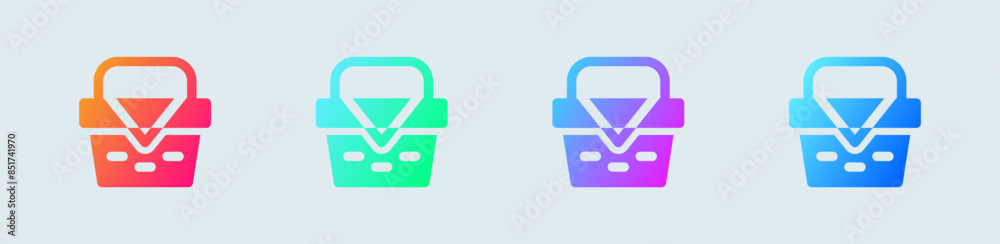 Picnic solid icon in gradient colors. Basket signs vector illustration. Picnic solid icon in gradient colors. Basket signs vector illustration.