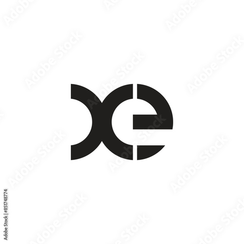 letter xe simple linked geometric logo vector