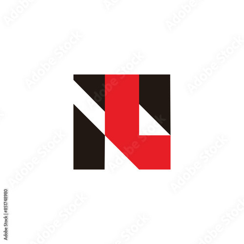 Free Download letter nl simple square geometric slice logo vector - GFXLoad