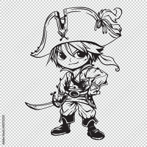 Wallpaper Mural Pirate scribble icon design, black vector illustration on transparent background Torontodigital.ca