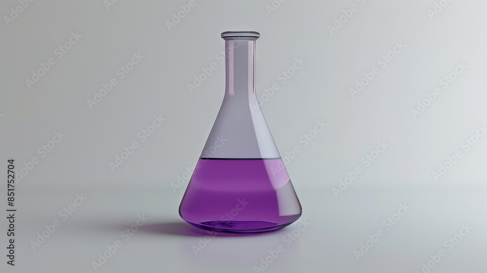 Laboratory flask filled with purple liquid. A clear glass laboratory flask containing a vibrant purple solution, set against a plain background. Laboratory flask filled with purple liquid. A clear glass laboratory flask containing a vibrant purple solution, set against a plain background.