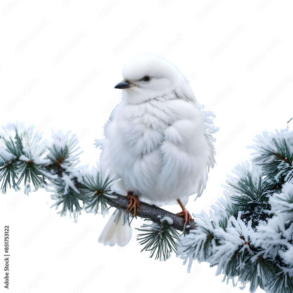 Obraz premium Little fluffy white bird
