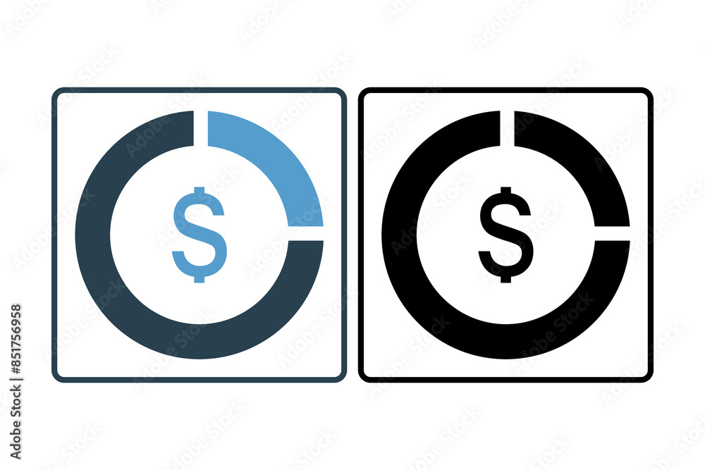 Pie chart icon. icon related to accounting. suitable for web site, app, user interfaces, printable etc. solid icon style. simple vector design editable Pie chart icon. icon related to accounting. suitable for web site, app, user interfaces, printable etc. solid icon style. simple vector design editable