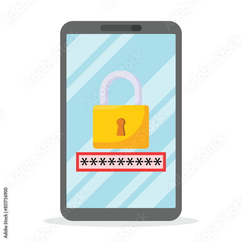 Mobile lock icon. Subtable to place on security, crime, etc.