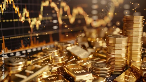 Wallpaper Mural Graph of gold stocks soaring. Torontodigital.ca