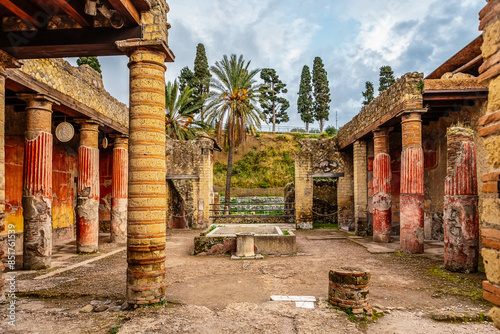 Photos The ruins of the ancient city of Herculaneum, located at the foot of Mount Vesuvius
