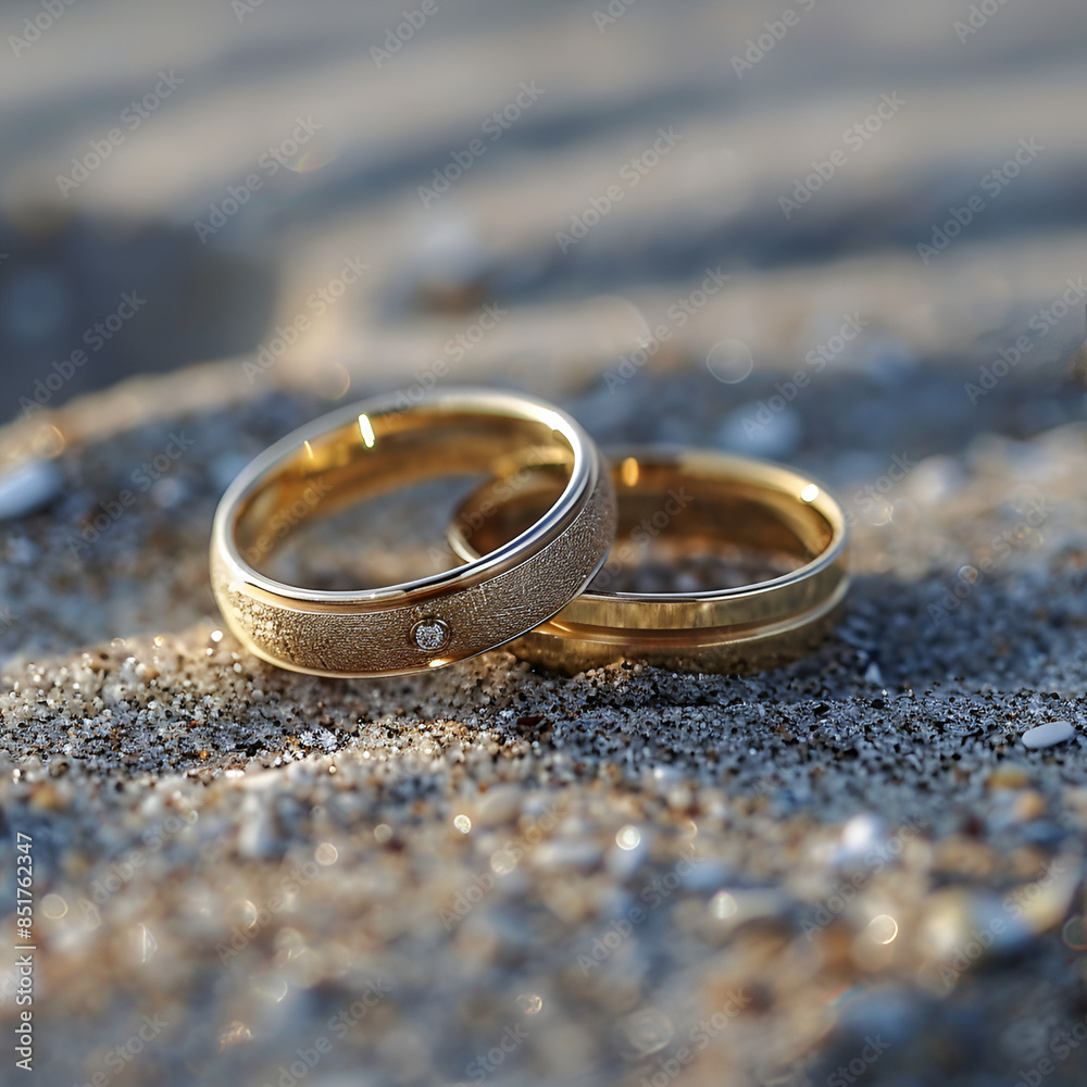 wedding rings on the sand wedding rings on the sand