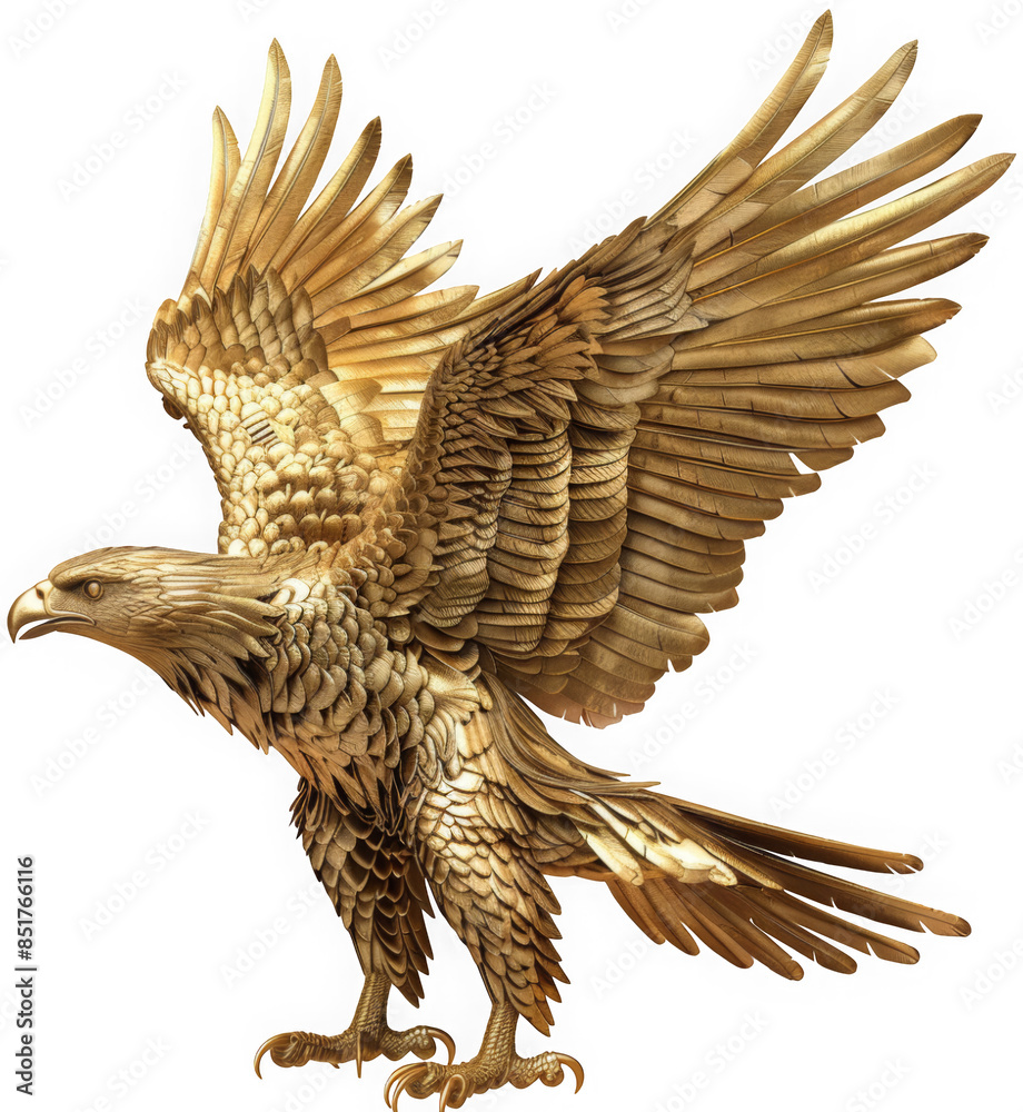 Fototapeta premium Golden Eagle in Flight, isolated on transparent