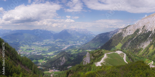 Mountain valley with tracks near Jenner mount in Berchtesgaden National Park