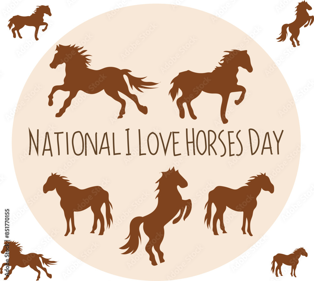 Obraz premium national i love horses day national horse day is celebrated every year on july december 