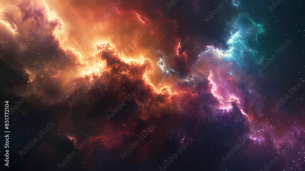 Obraz premium Colorful space galaxy cloud nebula. Stary night cosmos. Universe science astronomy. Supernova background wallpaper