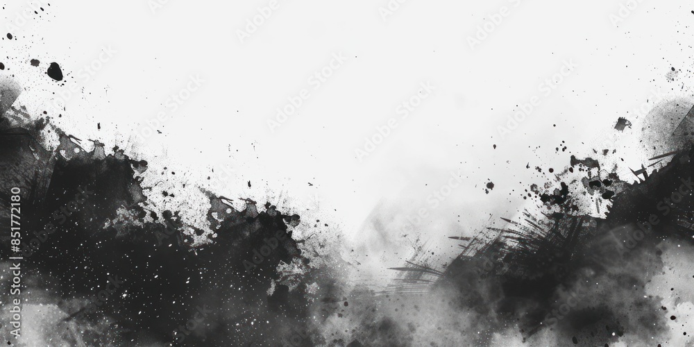 Black Ink Splatter on White Background Black Ink Splatter on White Background