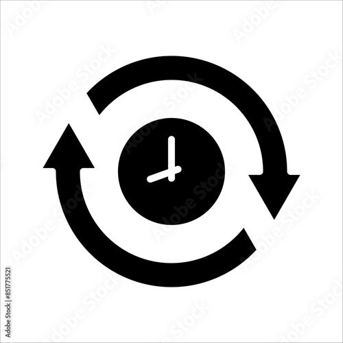 Long term icon, clock sign, vector illustration on white background, EPS 10.