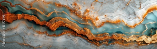 A close-up image of a blue and gold agate stone with an abstract texture
