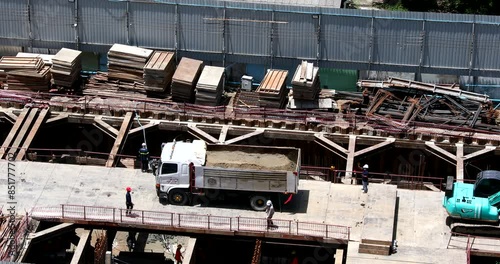 Bangkok, Thailand - JUNE 27, 2023: View On Nut zone.  A new condo is being built.