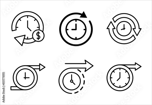 Long term icon set, clock sign, vector illustration on white background, EPS 10.