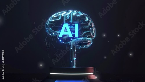 Artificial intelligence (AI), machine learning and modern computer technologies concepts. Business, Technology, Internet and network concept.
