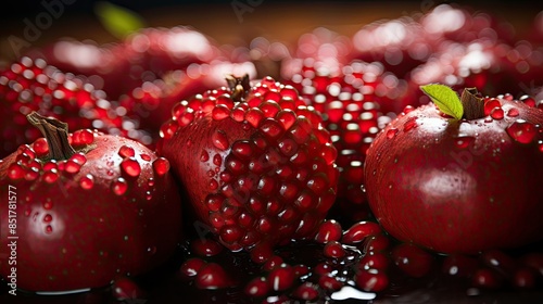 Pomegranate garnet fruit background --no people, text --chaos 10 --ar 16:9 --stylize 750 --v 5.2 Job ID: cd7efb68-423a-4138-8f9f-54dd434ccd8c photo