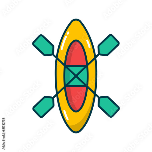 Kayak canoe boat symbol colored icon