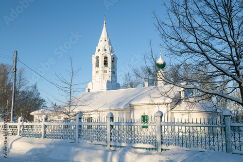 Church of the Intercession of the Holy Virgin (1674) on a frosty January day. Tutaev. Yaroslavl region, Russia photo