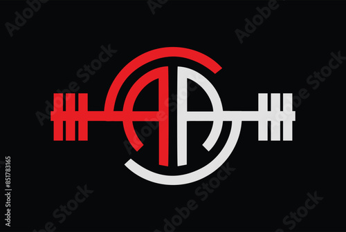 Letter A, AA creative gym and fitness logo design icon illustration.
