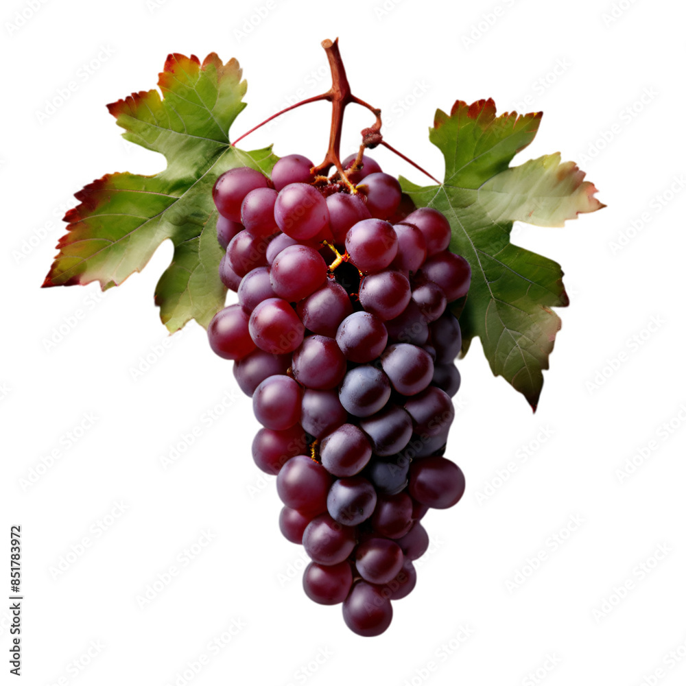 A bunch of ripe, juicy red grapes with a glossy, smooth skin, set against a neutral background. Perfect for snacking or wine making. A bunch of ripe, juicy red grapes with a glossy, smooth skin, set against a neutral background. Perfect for snacking or wine making.