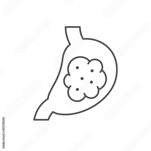 Bloating in stomach line icon