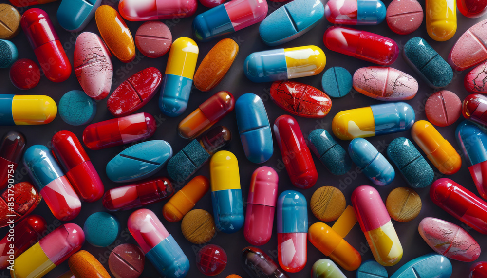 colorful pills and medical capsules background colorful pills and medical capsules background