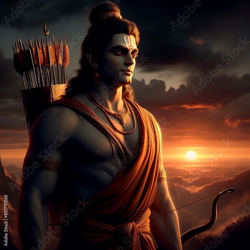 Portrait of Hindu God Lord Rama