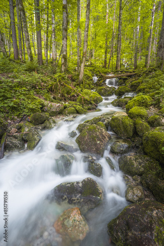 Rothbach Waterfall near Konigssee lake in Berchtesgaden National Park, Germany