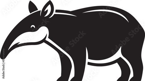 Tapir silhouette vector icon illustration.