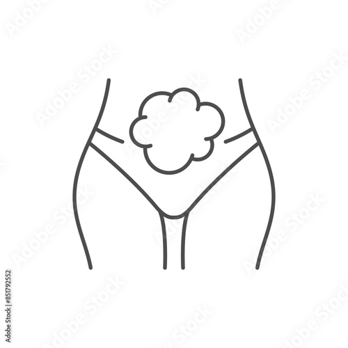 Flatulence in belly line icon
