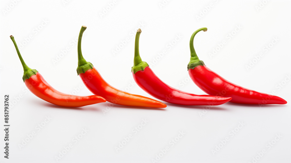 Red Hot Chili Peppers on Plain White Background Red Hot Chili Peppers on Plain White Background