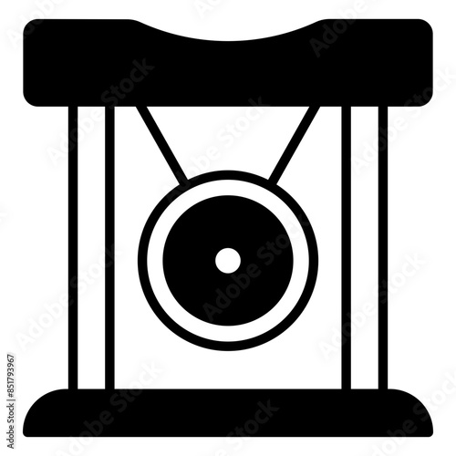 Gong icon. black fill icon