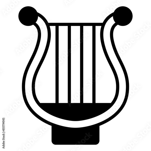 Lyre icon. black fill icon