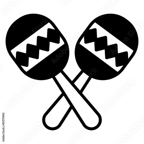 Maracas icon. black fill icon