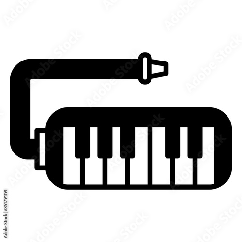 Melodica icon. black fill icon