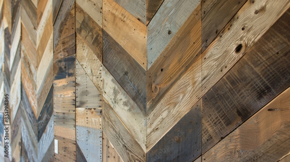 Photograph of a sleek, minimalist loft wall featuring reclaimed wood paneling and geometric accents. Photograph of a sleek, minimalist loft wall featuring reclaimed wood paneling and geometric accents.
