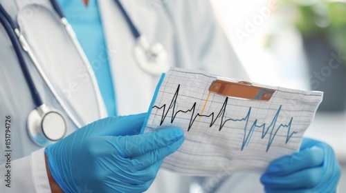 A doctor holds a piece of paper with a heart on it
