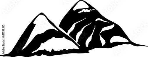 Hand drawn camping elements. Perfect for prints, poster, trip, travel card. Doodle vector illustration. Mountain 
