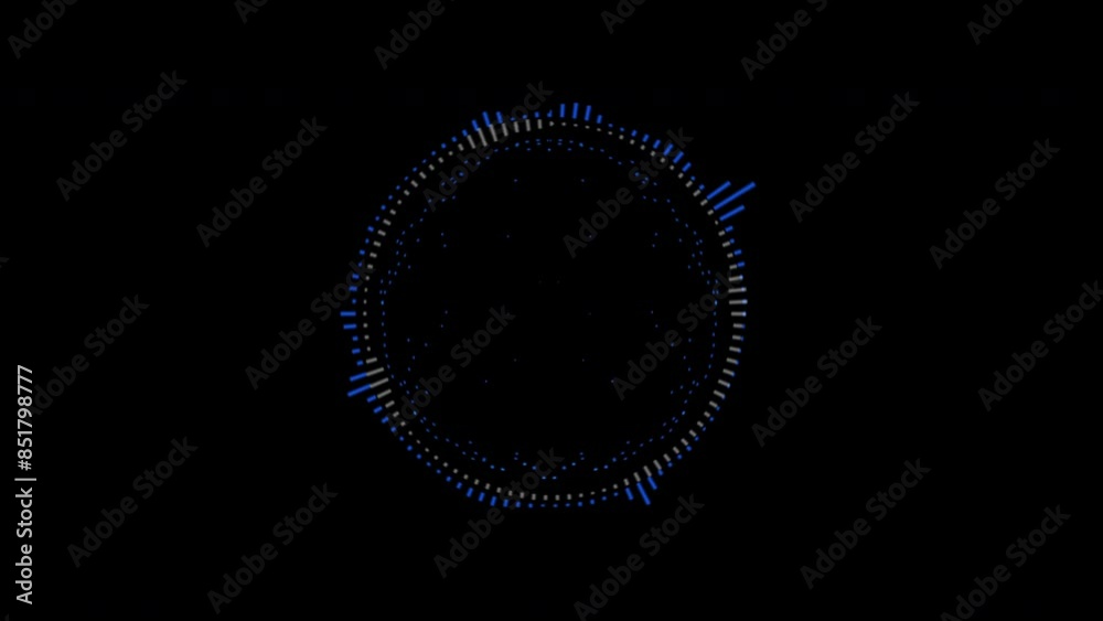 A graphic circular loop of rhythmic audio frequency sound waves in the background A graphic circular loop of rhythmic audio frequency sound waves in the background