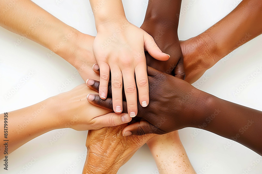 Fototapeta premium Unity in community support, white background