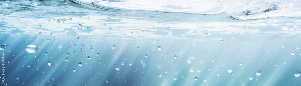 Blurred desaturated transparent clear calm water surface