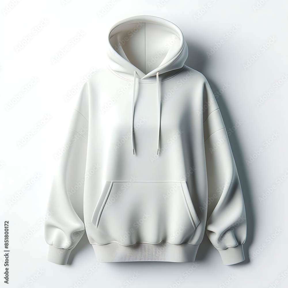 A white hoodie on a white background. A white hoodie on a white background.