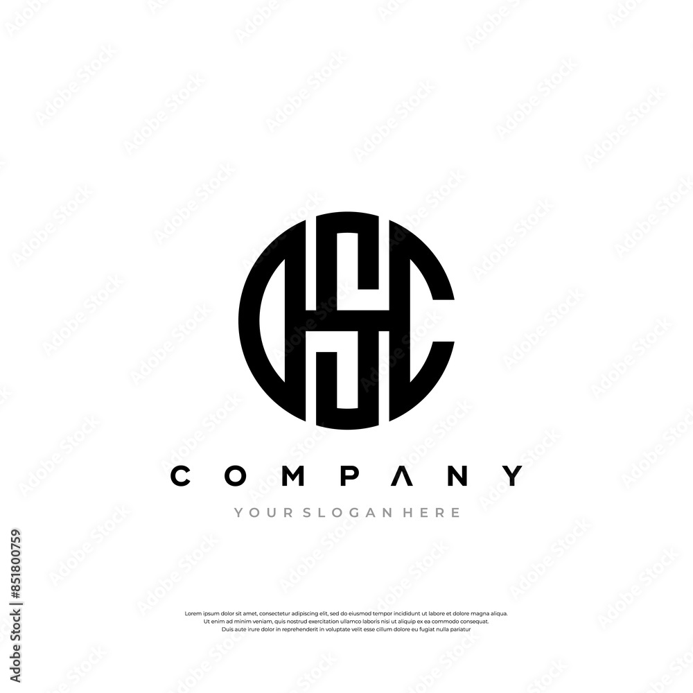 Fototapeta premium HSC Letter Logo Design