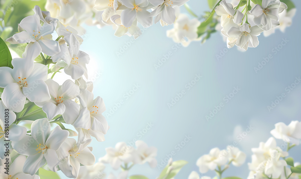 flowers on blue background flowers on blue background
