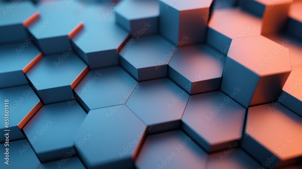 A modern, 3D hexagonal pattern with blue and orange gradient tones. The abstract design features layered hexagons, creating a sleek and futuristic aesthetic with vibrant colours. A modern, 3D hexagonal pattern with blue and orange gradient tones. The abstract design features layered hexagons, creating a sleek and futuristic aesthetic with vibrant colours.