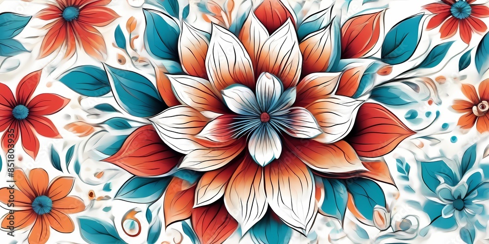 flowers colorful illustration background flowers colorful illustration background