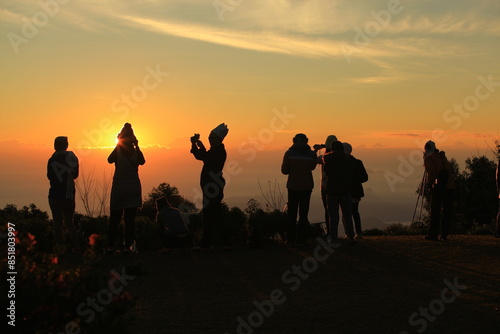 Camp site area on Huai Nam Dang National Park, The Spectacular Sea of mist in Chiang Mai, Thailand  photo