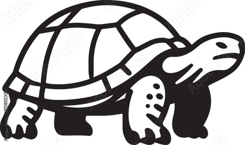 Galapagos tortoise silhouette outline vector icon illustration. photo